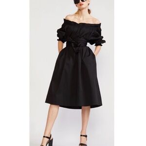 $395 Cynthia Rowley Black Off-Shoulder Dress Sz M